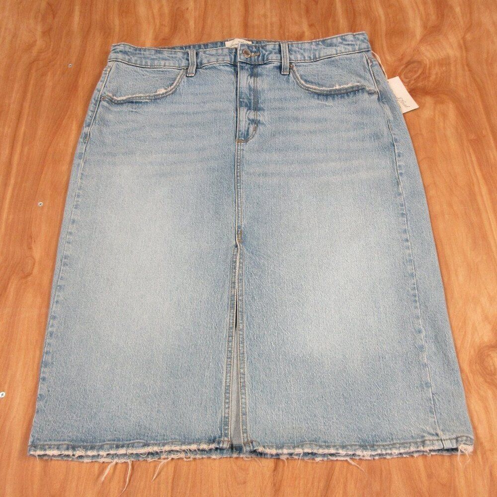 UNIVERSAL THREAD High Rise Denim Jean Midi Skirt Womens/Junior 17 Light Wash NWT
